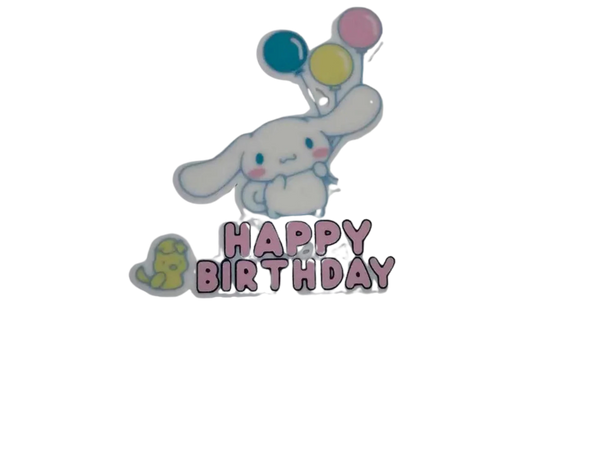 happy birthday cinnamon roll cake topper
