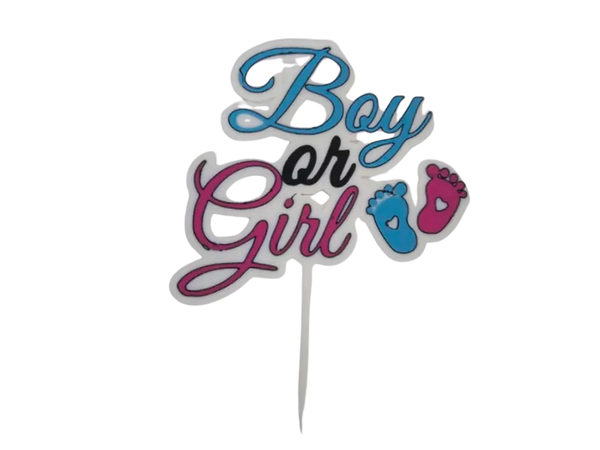 Gender Reveal cake topper boy or girl