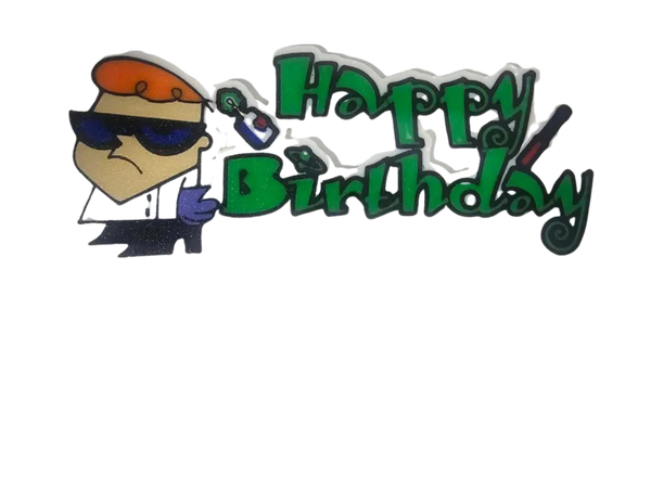 Happy Birthday Dexters laboratory cake topper