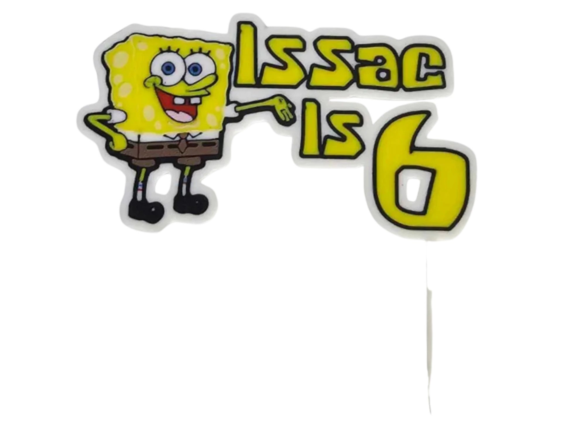 Spongebob cake topper Name and age