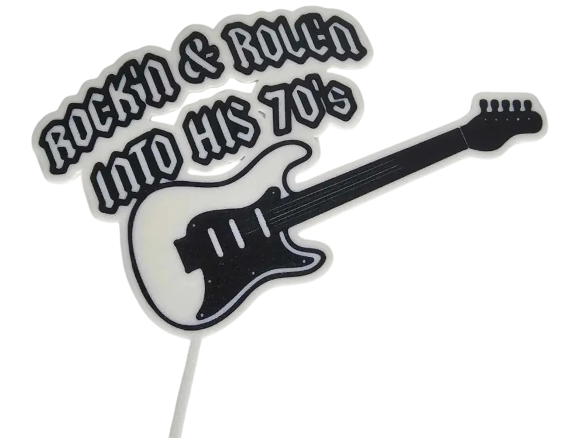 Rock'n & Roll'n into his 70th cake topper