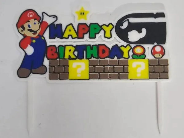Super Mario happy birthday cake topper