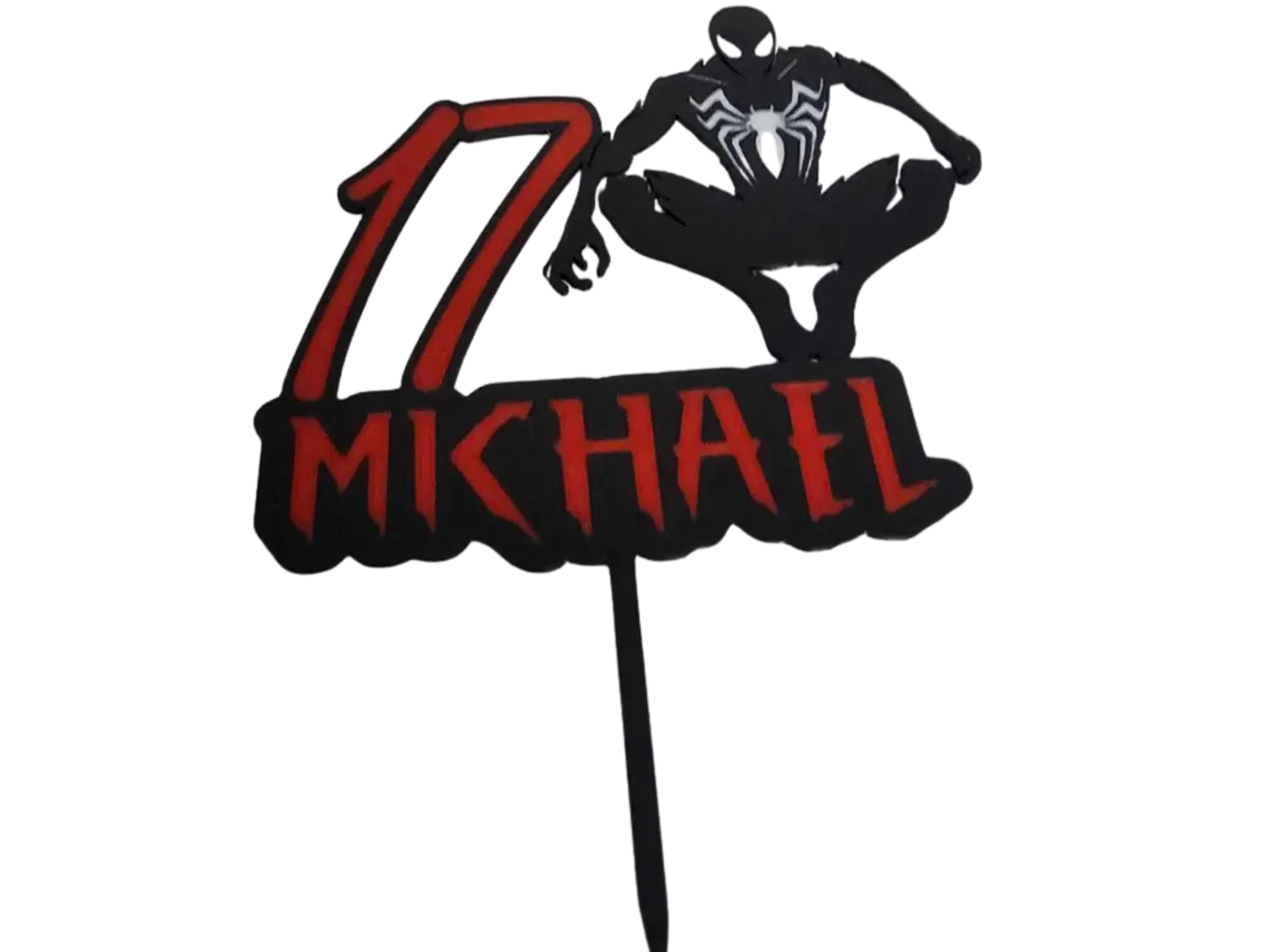 Black Suit Spiderman  age and name cake topper
