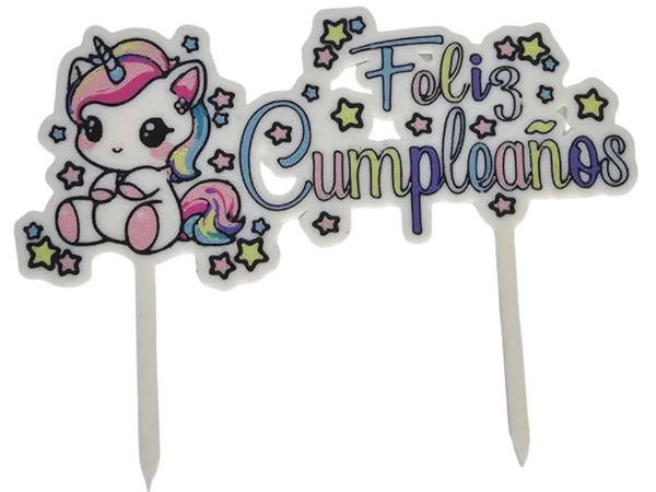 Happy Unicorn Cake Topper