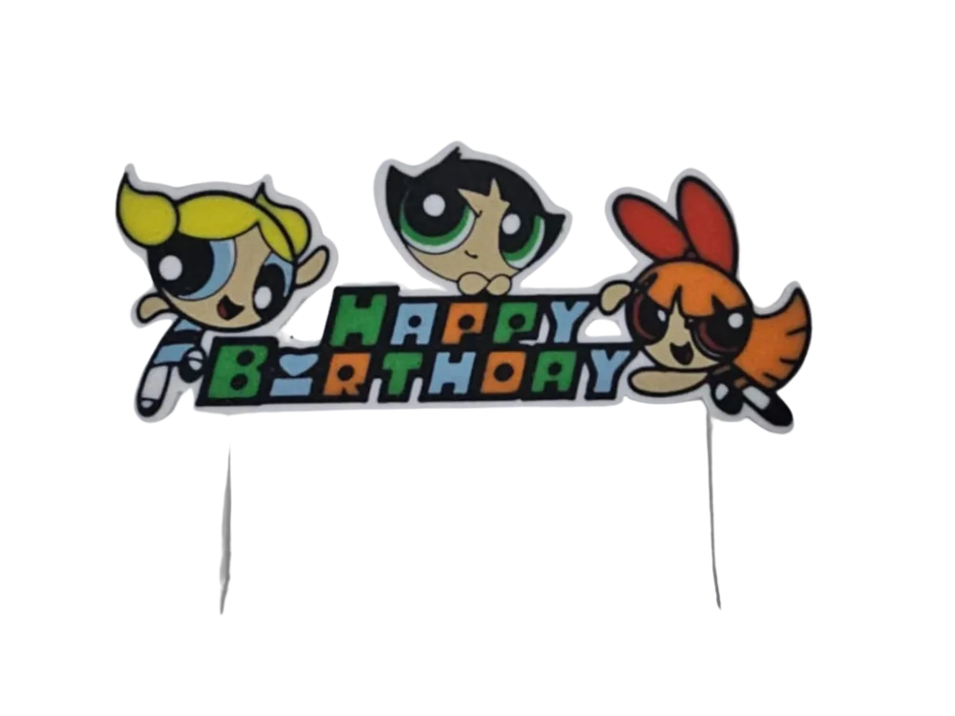 Powerpuff girls happy birthday cake topper
