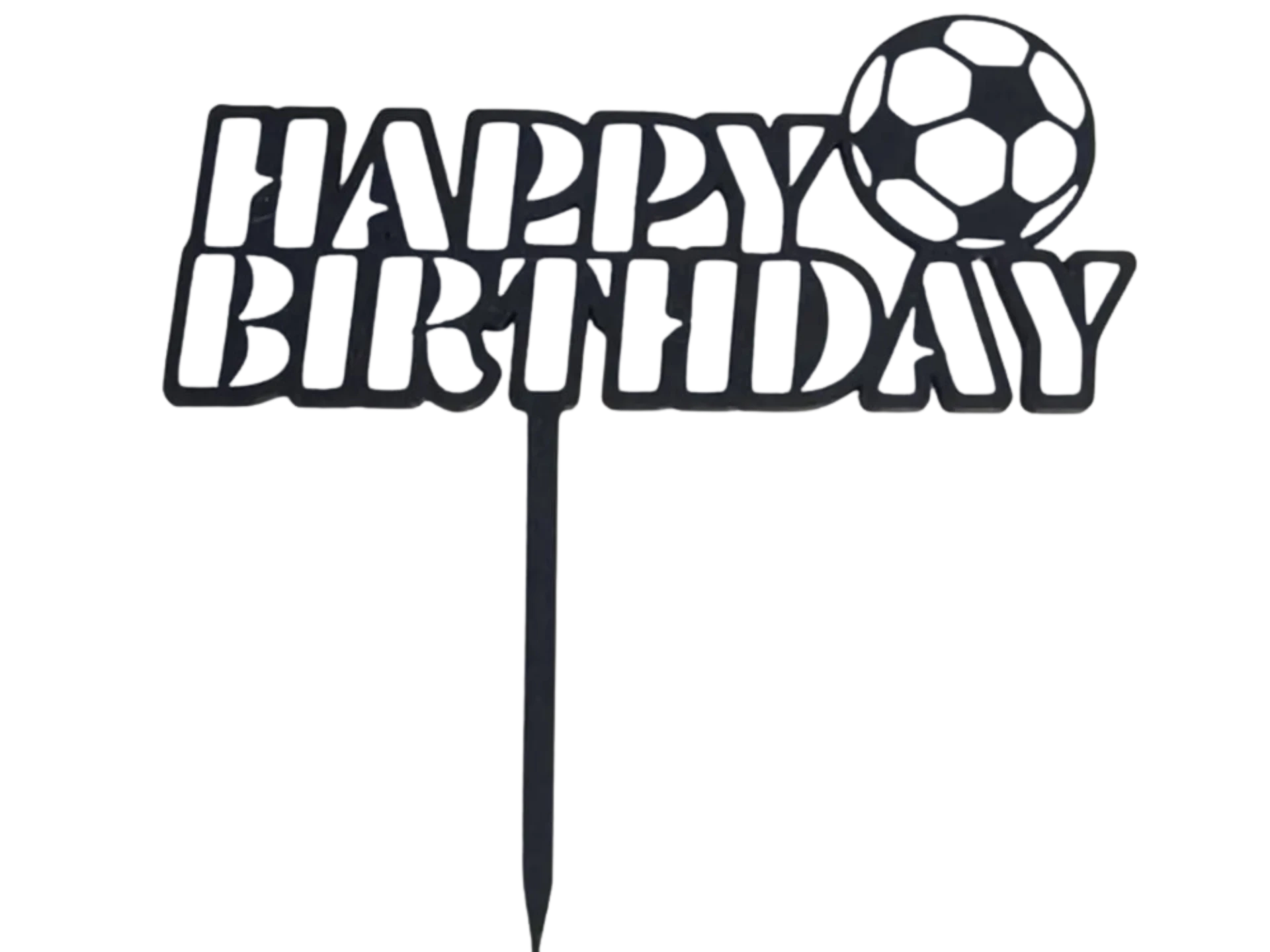 Happy Birthday soccer ball cake topper