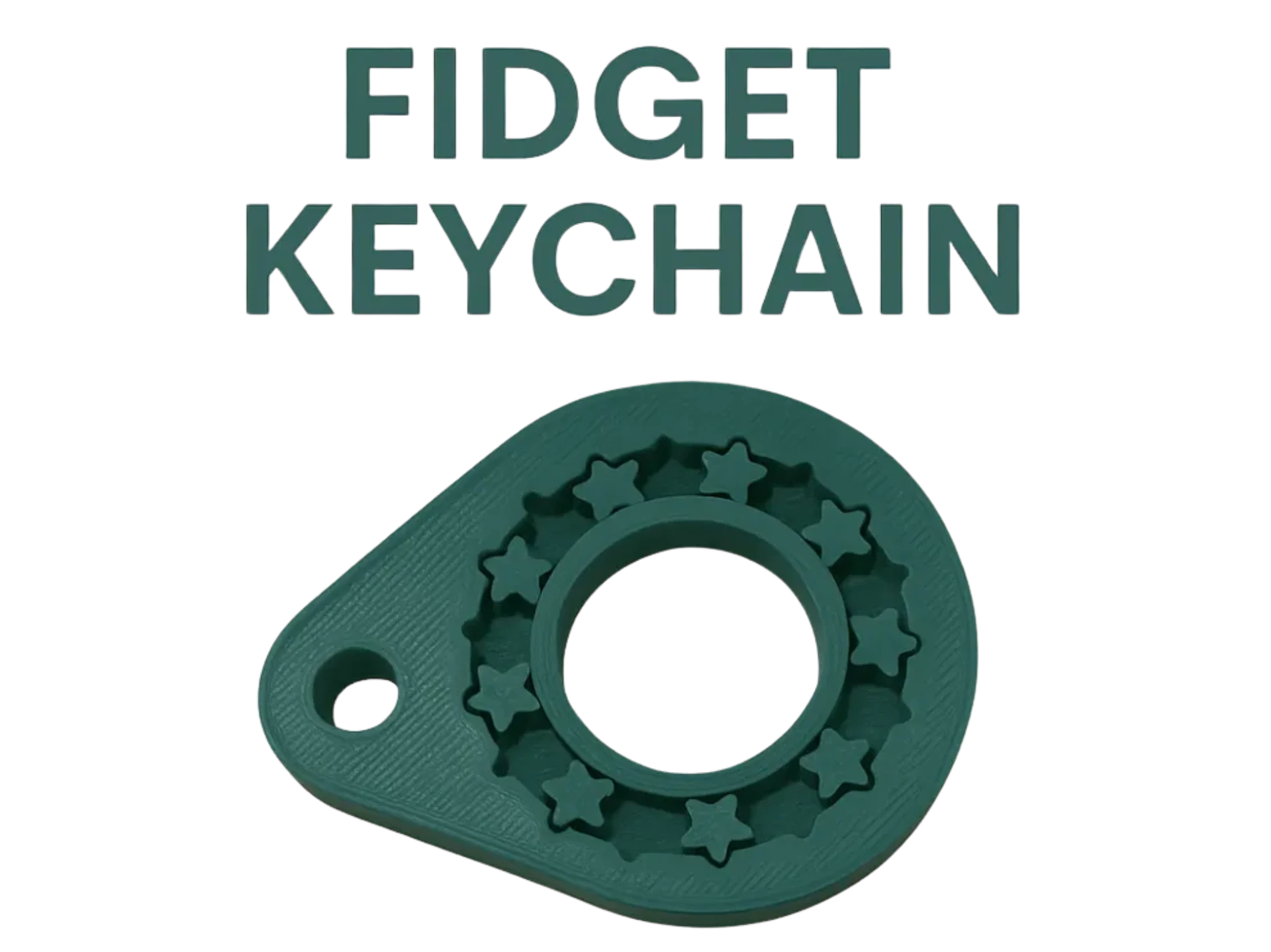 Keychain with rotating fidget ring and gears