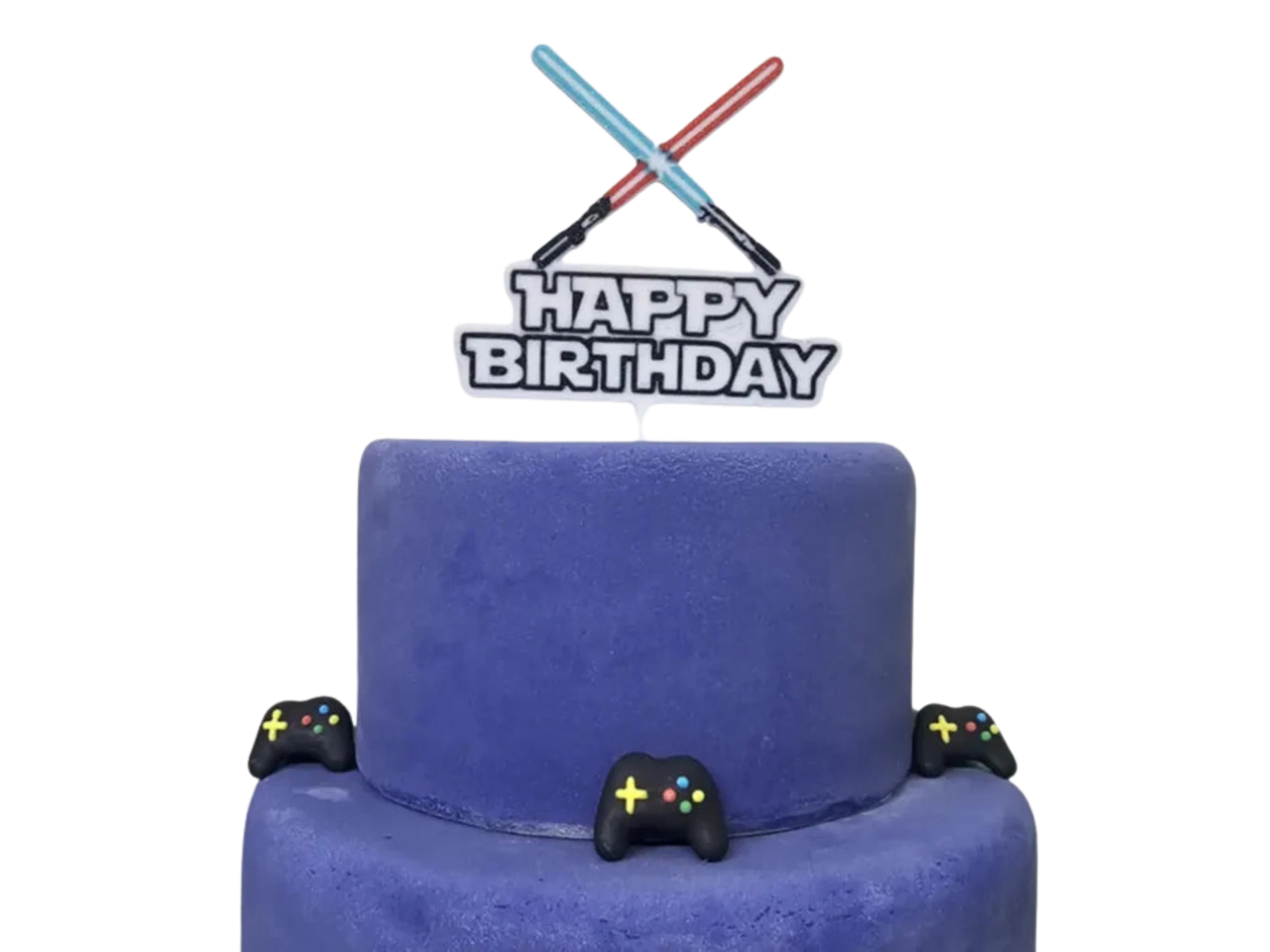 lightsaber happy birthday cake topper