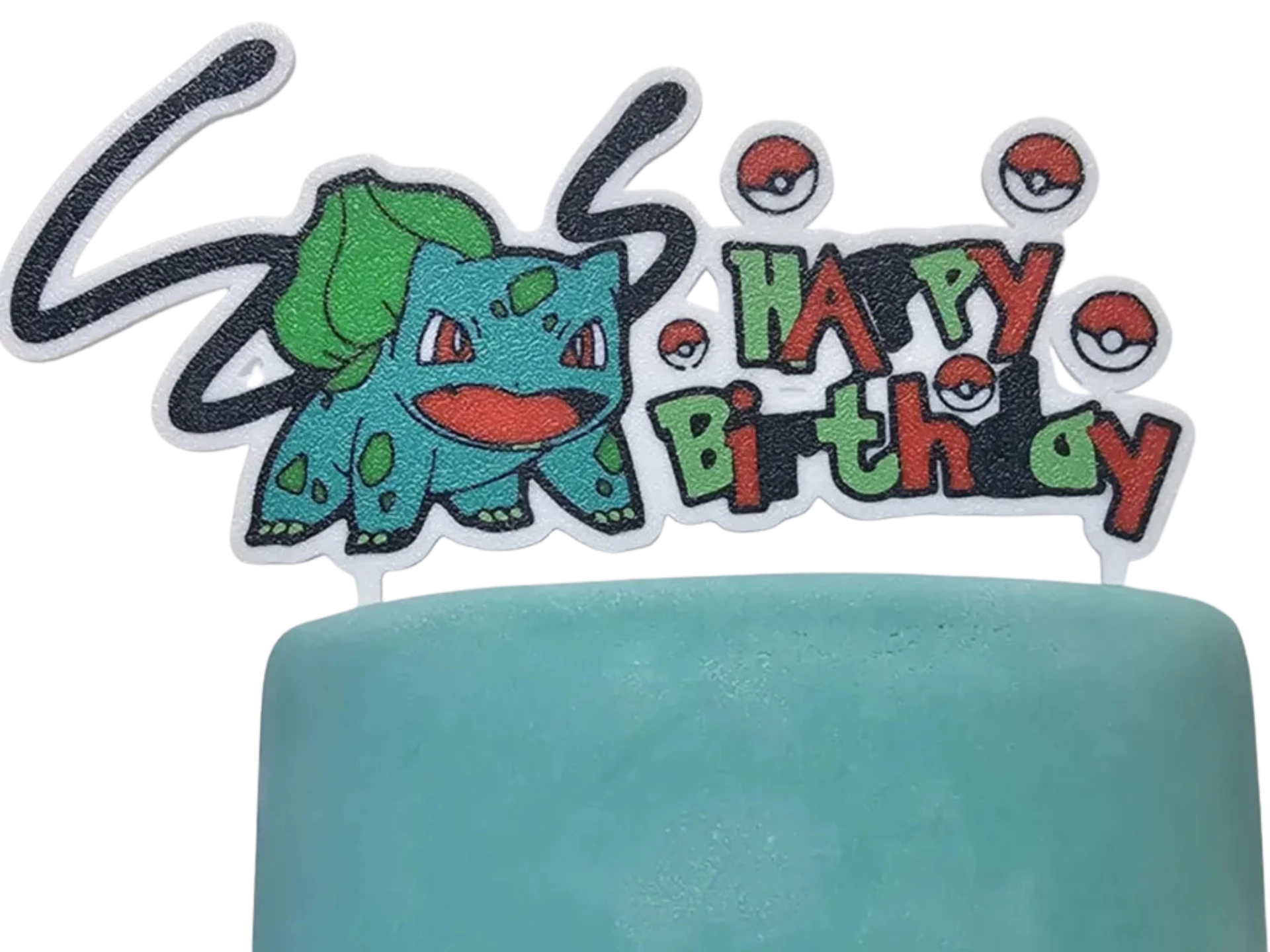 Bulbasaur happy birthday cake topper