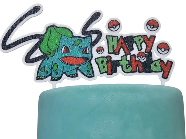 Bulbasaur happy birthday cake topper
