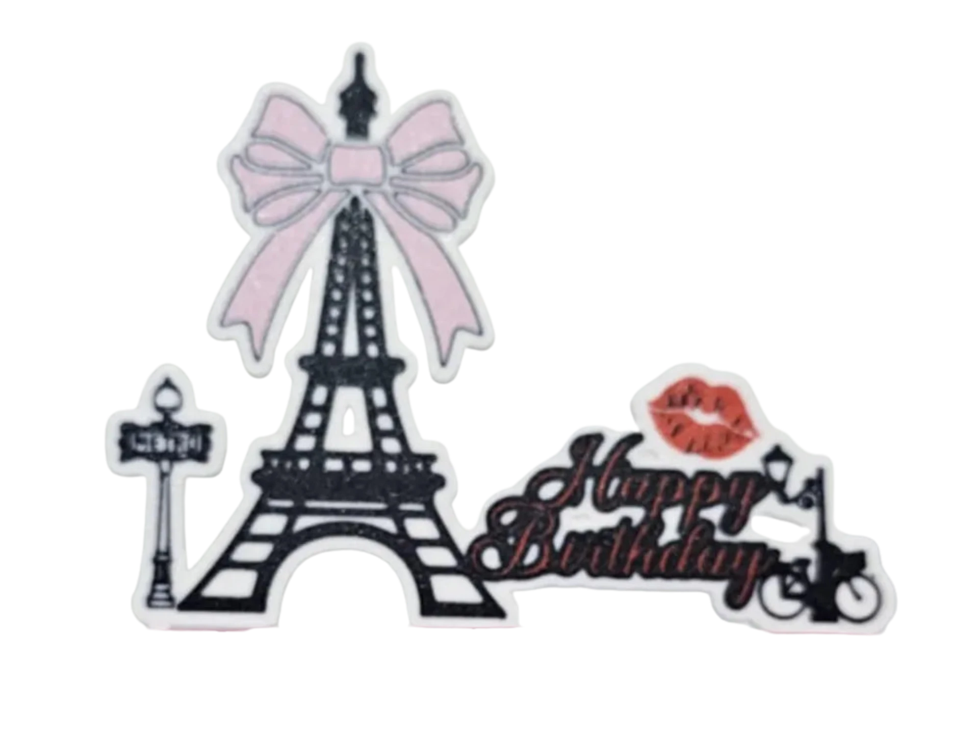 Paris Happy Birthday cake topper