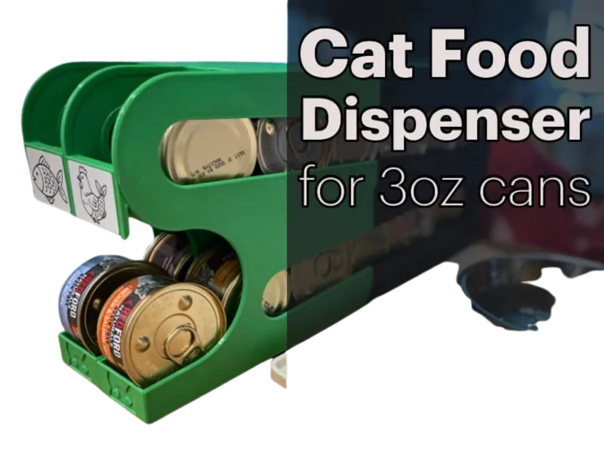 Cat Food Can Dispenser for 3oz cans, holds 12 Remixed