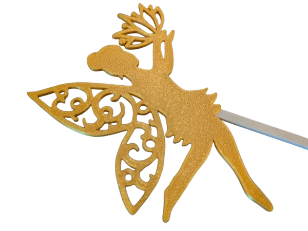 Cute Golden Fairy Cake Topper