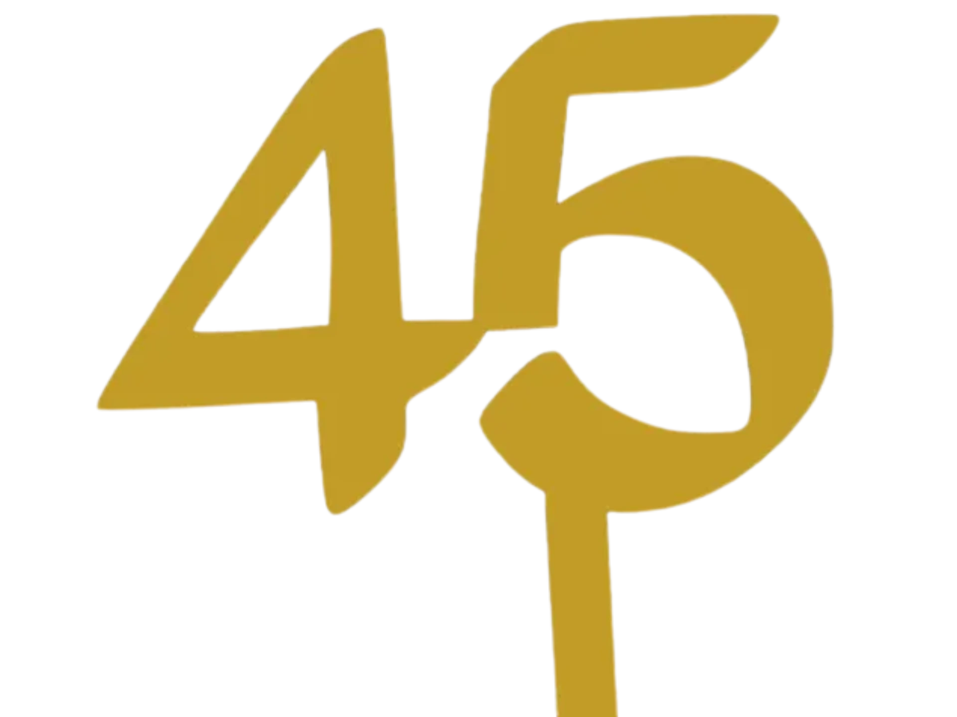Number 45 cake topper