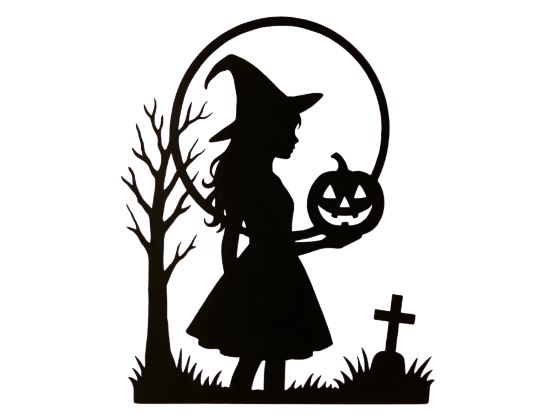 Young Witch with Pumpkin – Halloween Decoration