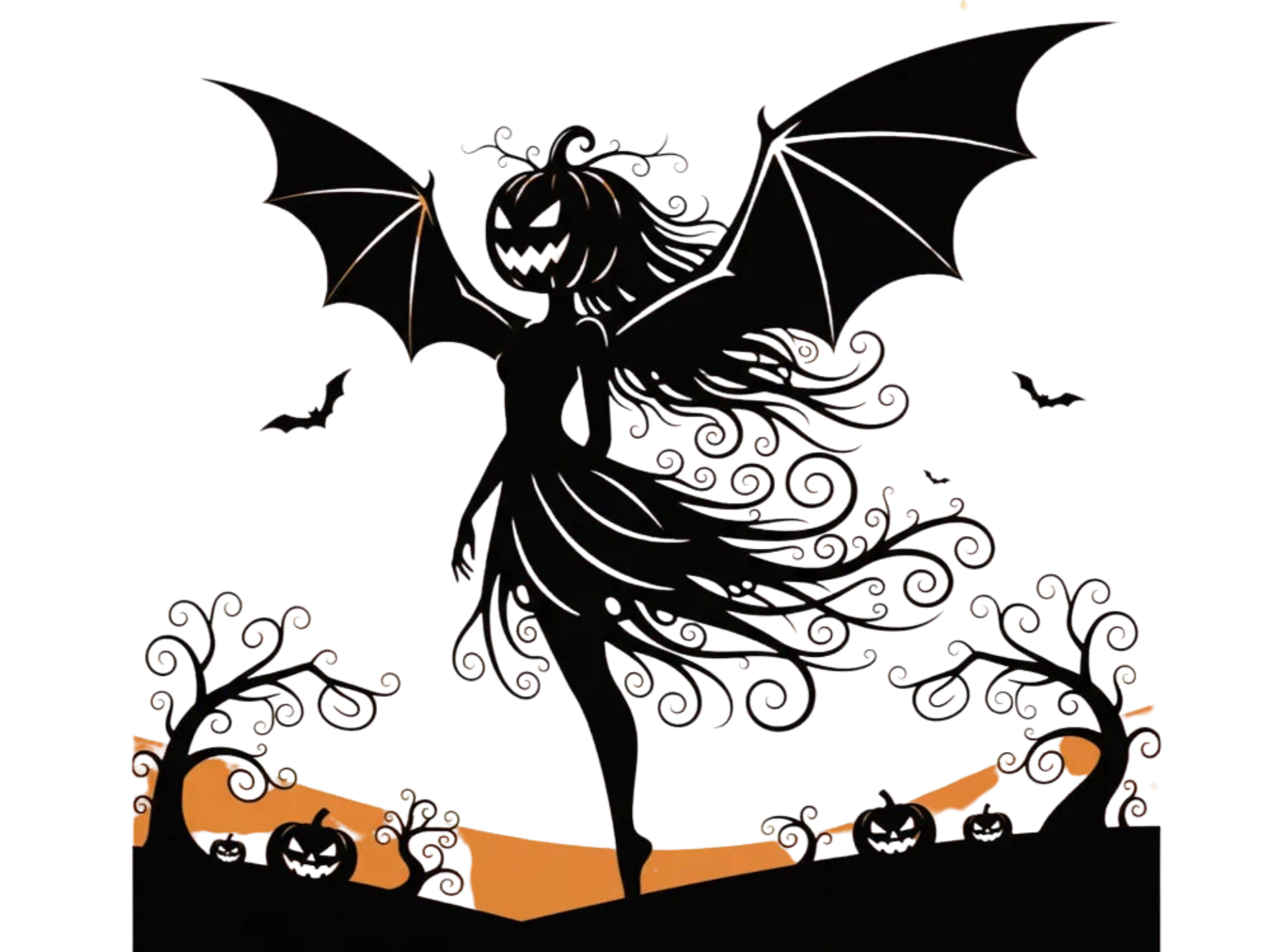 Halloween Fairy with Bat Wings
