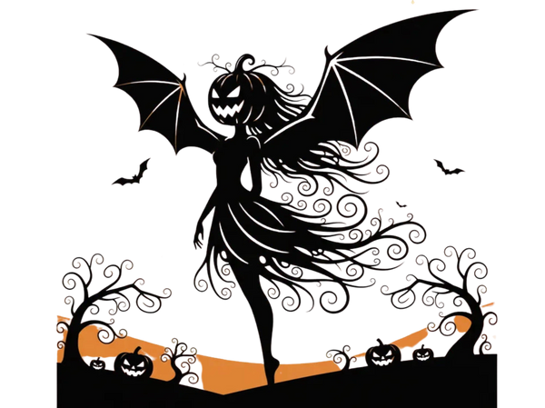 Halloween Fairy with Bat Wings