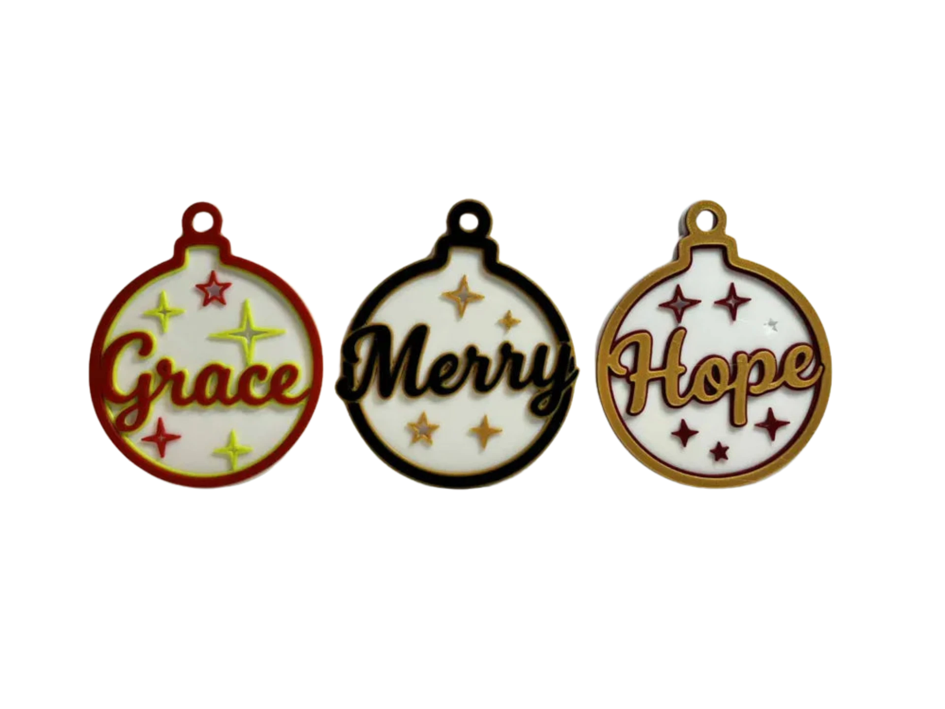 Set of 3 Christmas tree ornaments