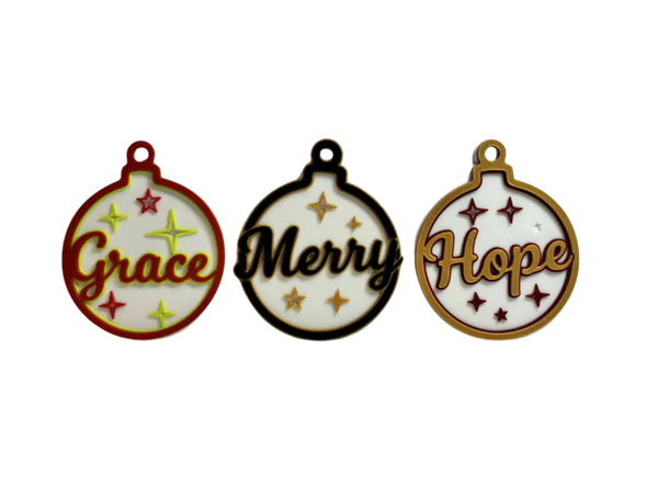 Set of 3 Christmas tree ornaments