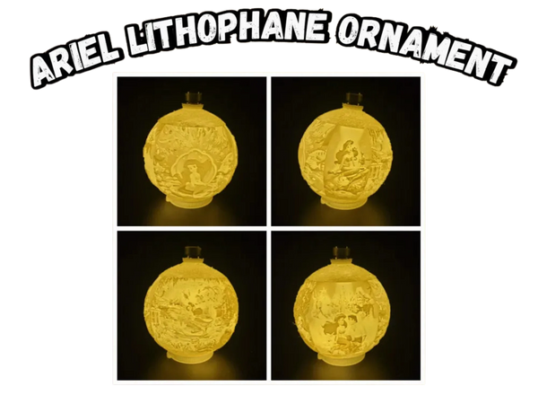 Ariel Lithophane Christmas Ornament