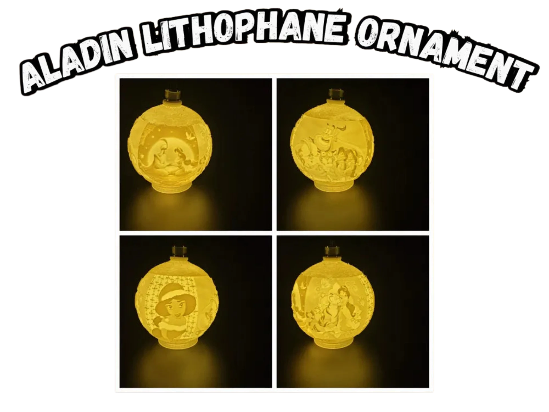 Aladin Lithophane Christmas Ornament