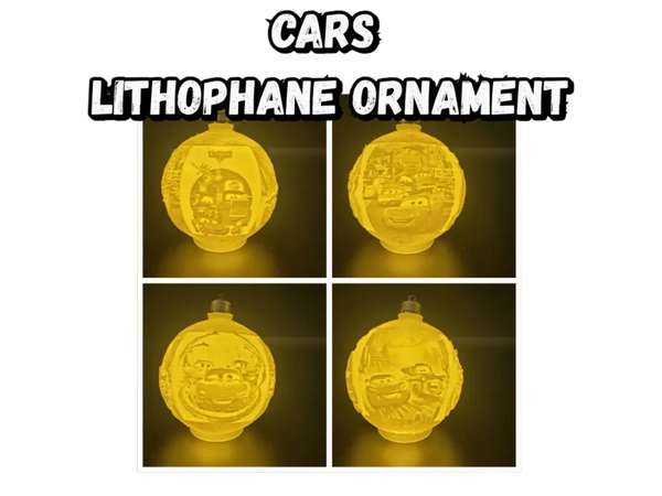 Cars Lithophane Christmas Ornament