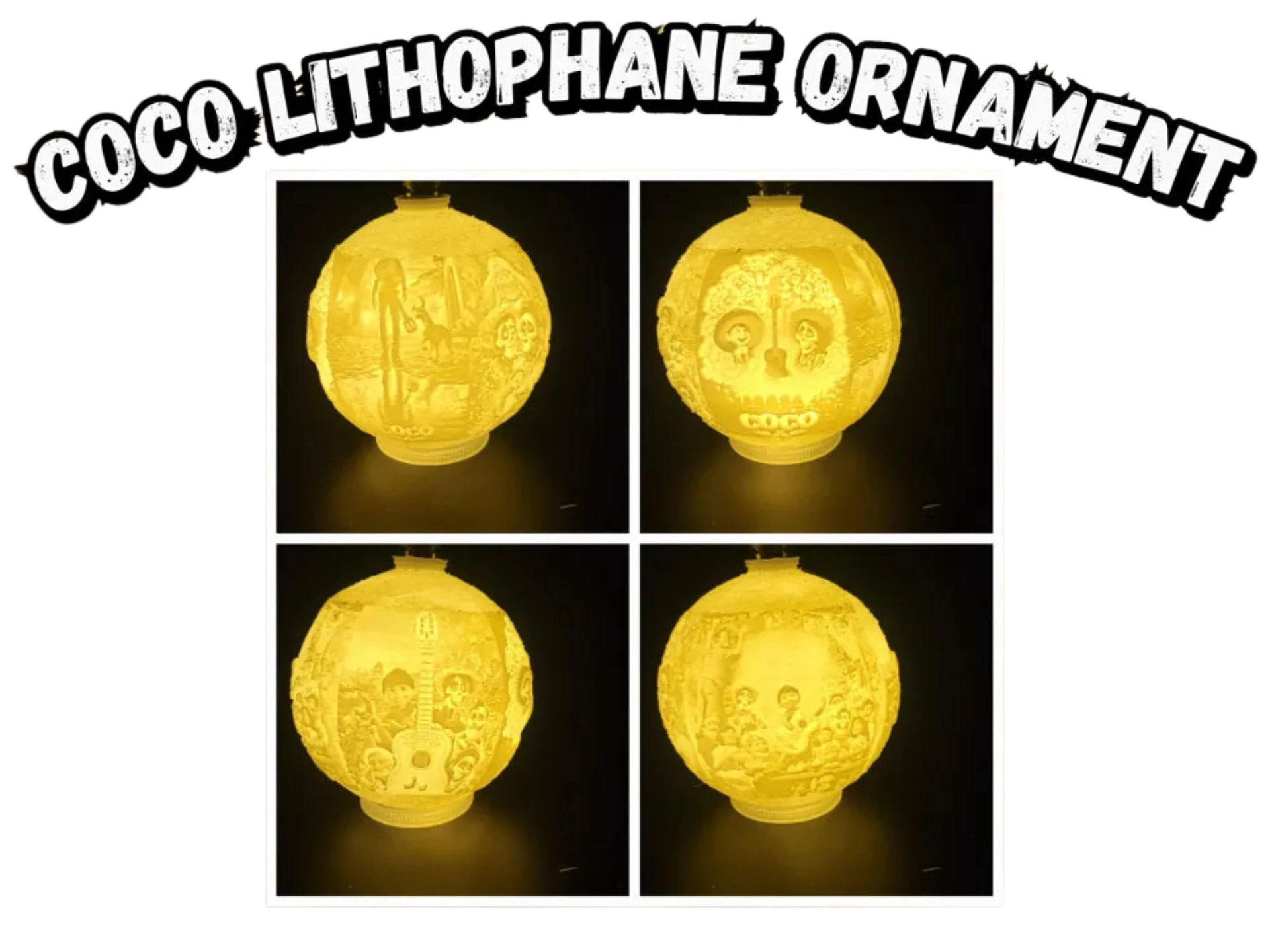 Coco Lithophane Christmas Ornament