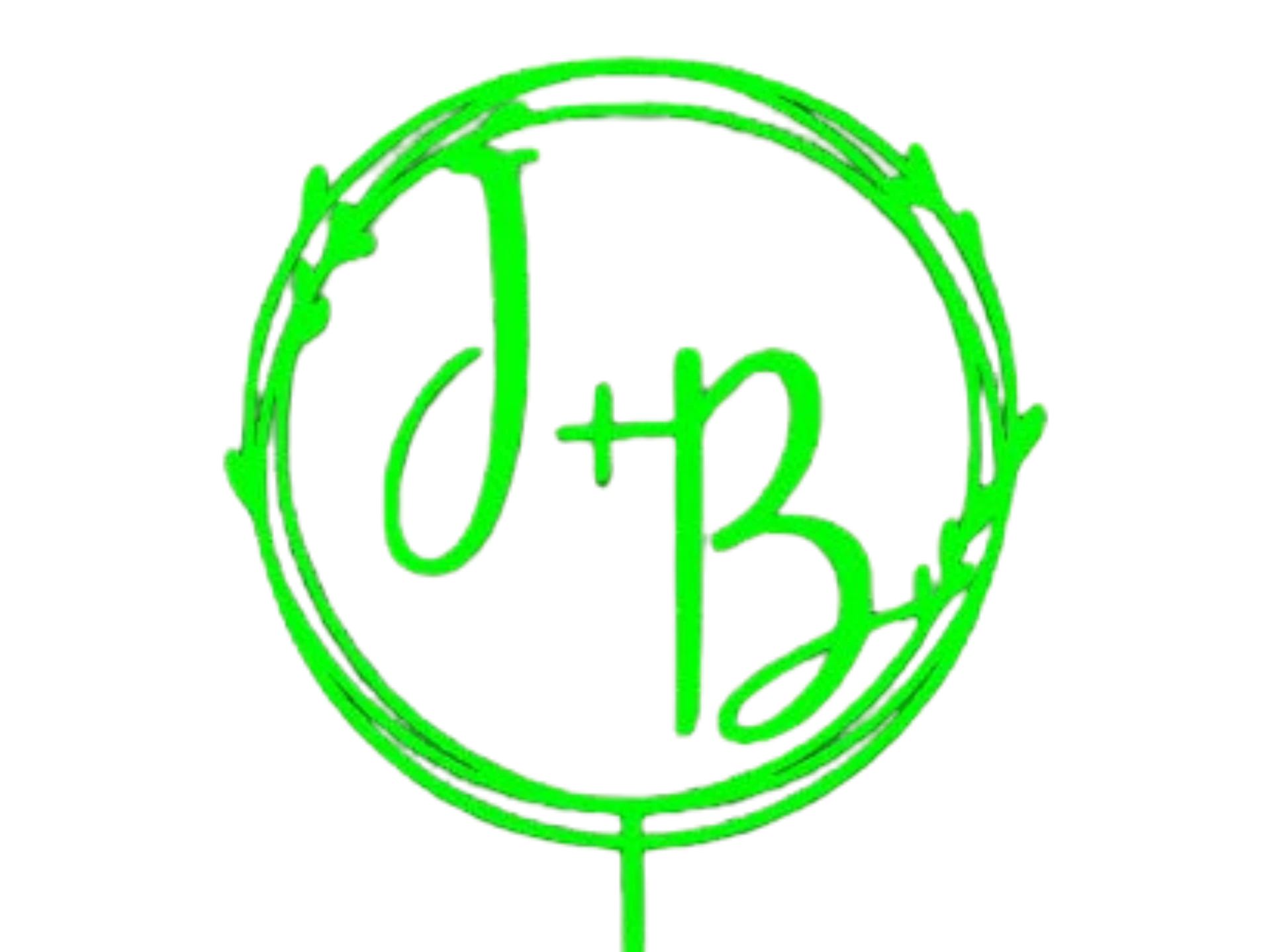J & B Cake Topper