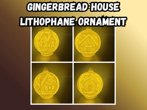Gingerbread House Lithophane Christmas Ornament
