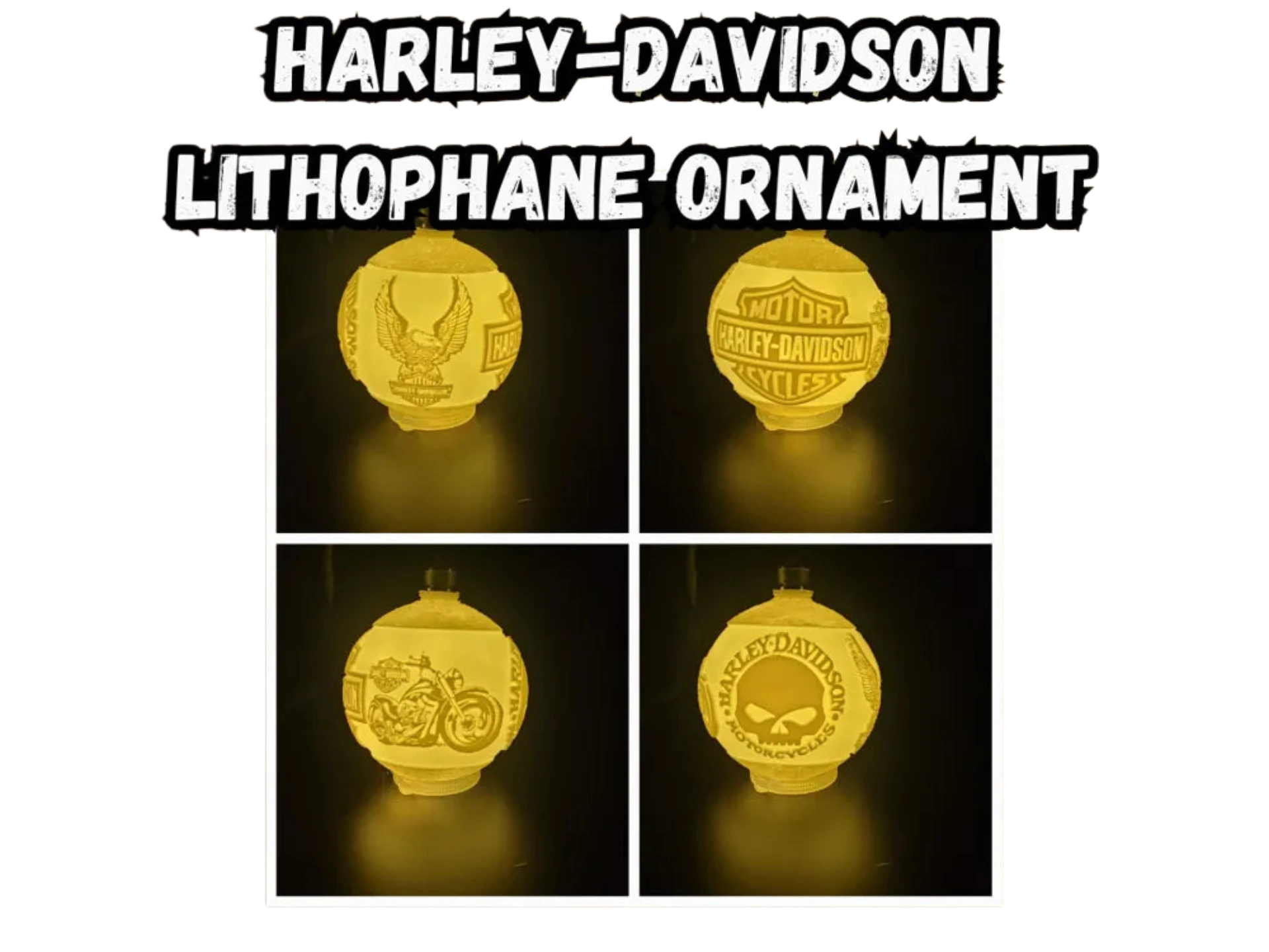 Harley-Davidson Lithophane Christmas Ornament