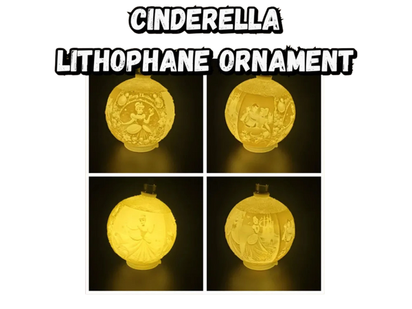 Cinderella Christmas Lithophane Ornament