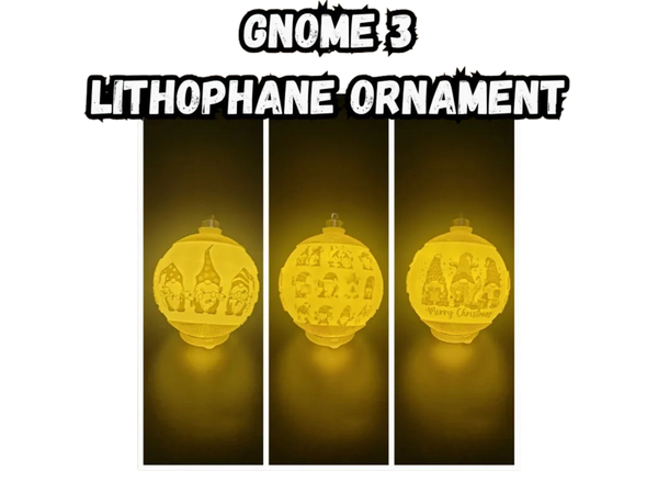 Gnomes Lithophane Christmas Ornament