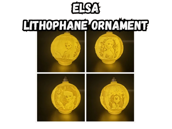 Elsa Lithophane Christmas Ornament