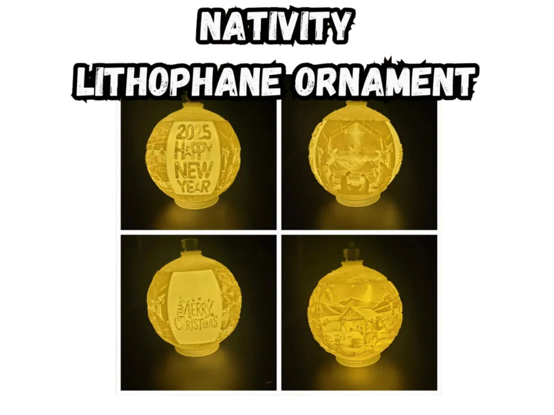 Nativity Scene Lithophane Christmas Ornament