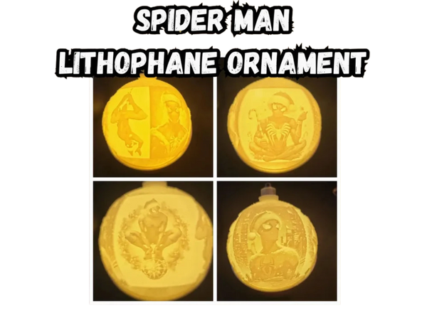 Spiderman Lithophane Christmas Ornament