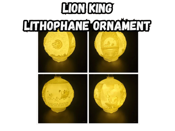 Lion King Lithophane Christmas Ornament
