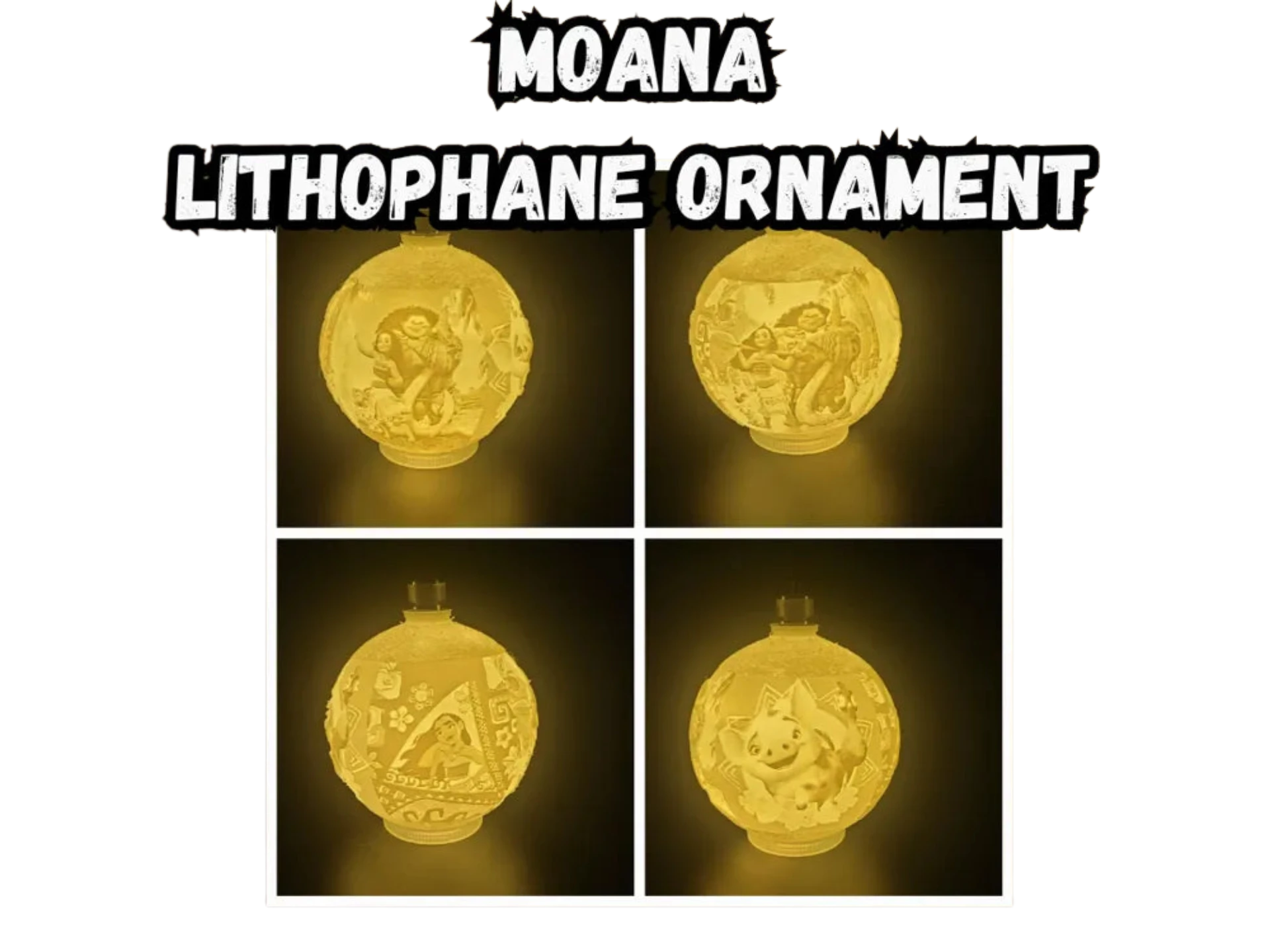 Moana  Lithophane Christmas Ornament