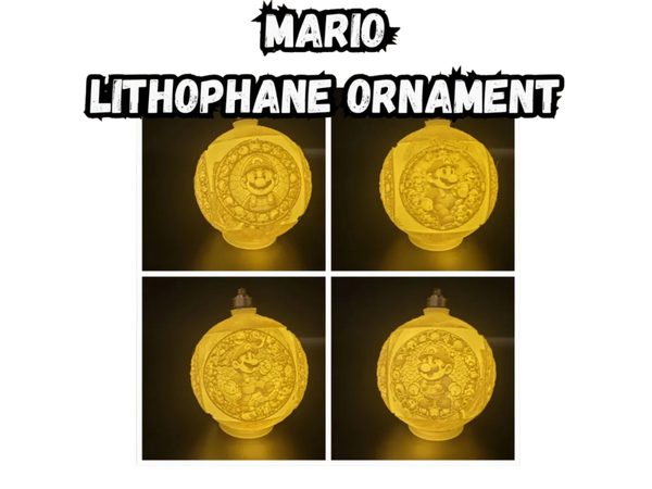 Mario Lithophane Christmas Ornament 2