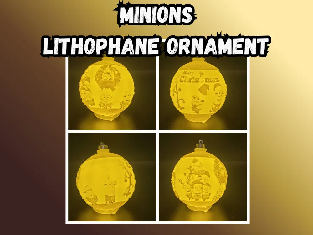 Minion Lithophane Christmas Ornament