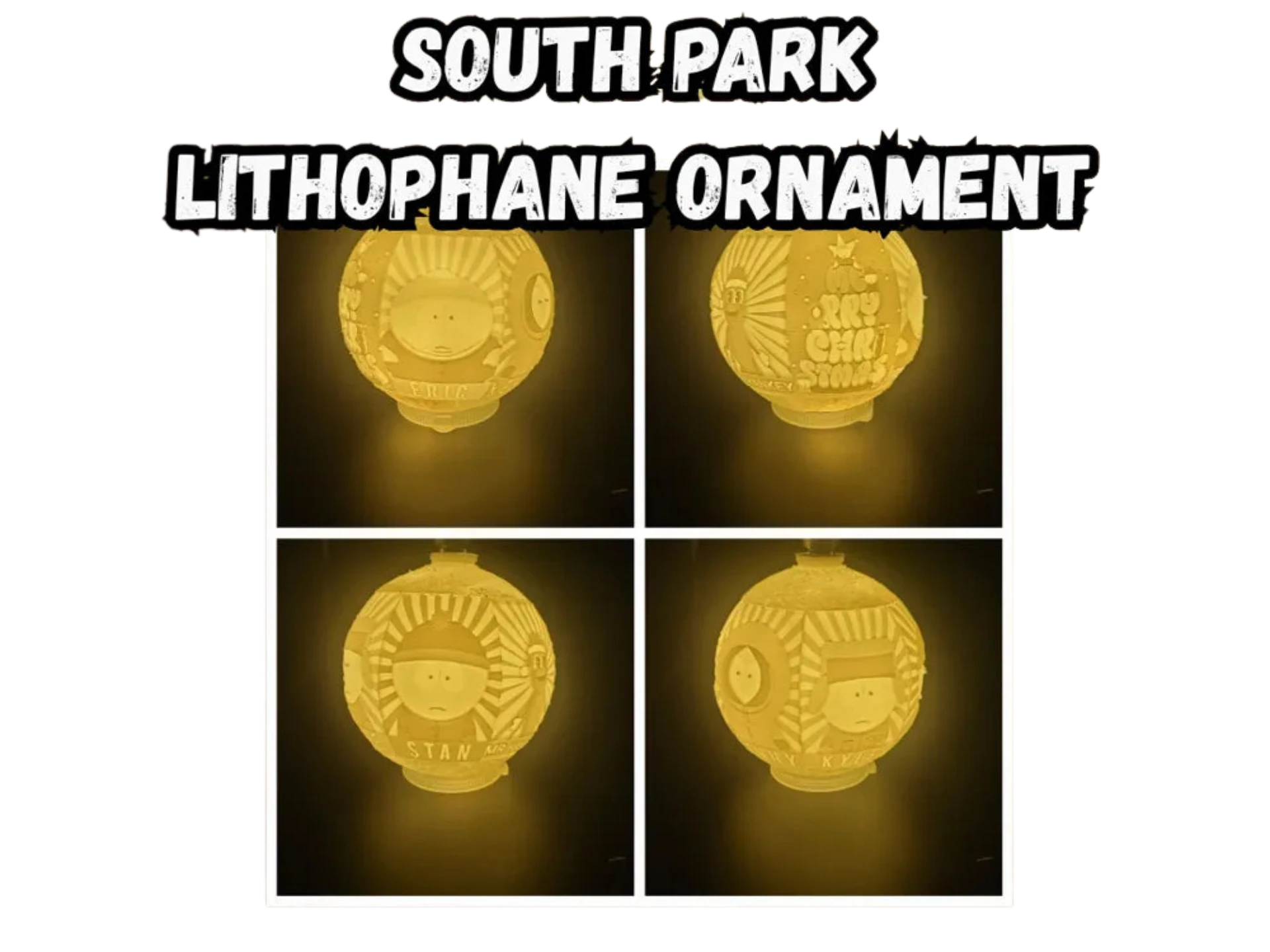 South park Lithophane Christmas Ornament