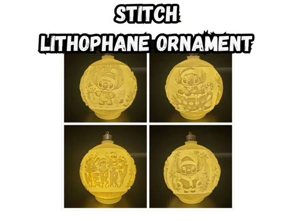 Stitch Lithophane Christmas Ornament