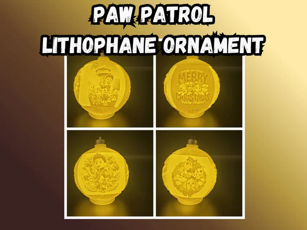 Paw Patrol Lithophane Christmas Ornament