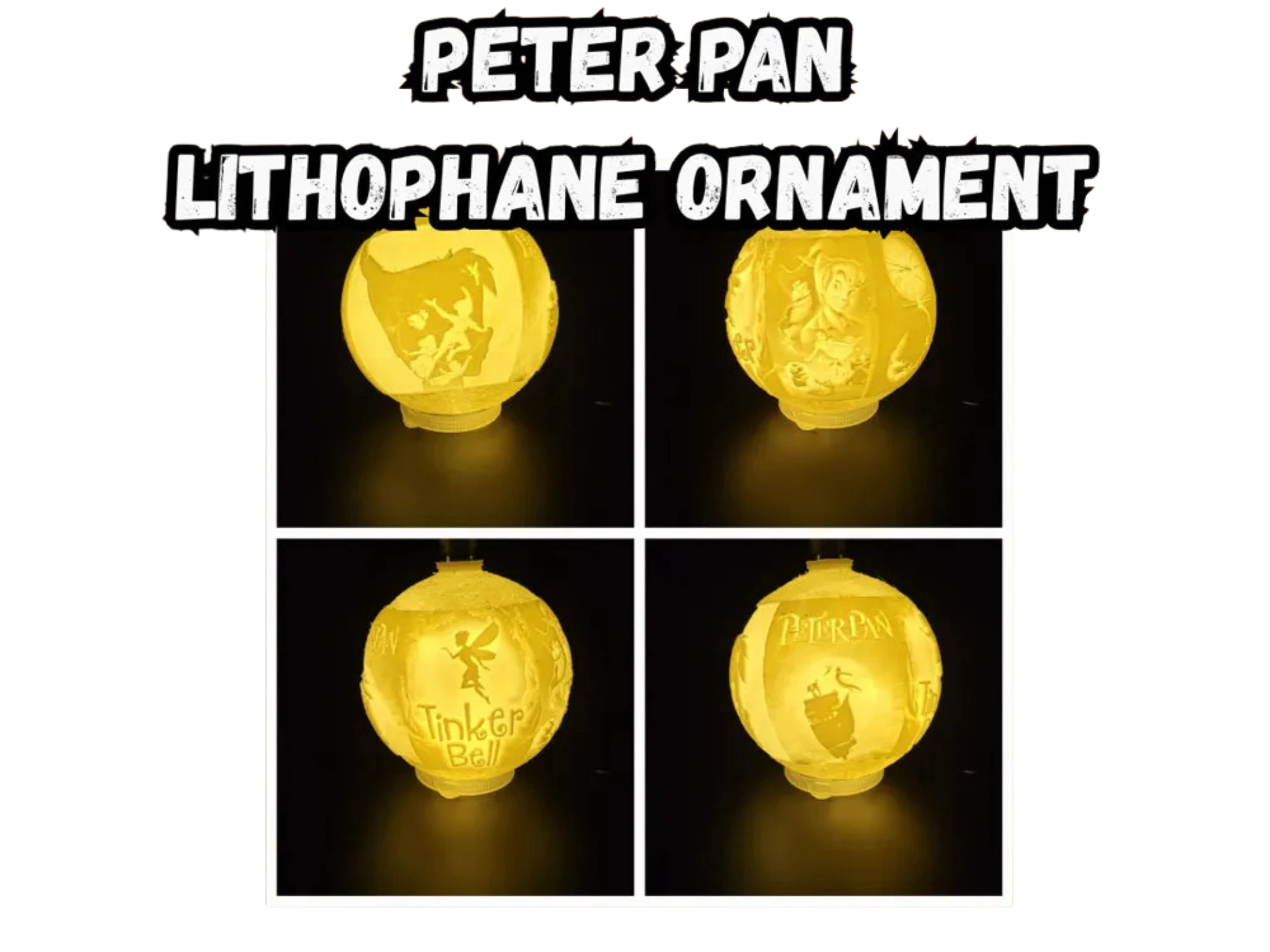 Peter Pan Lithophane Christmas Ornament