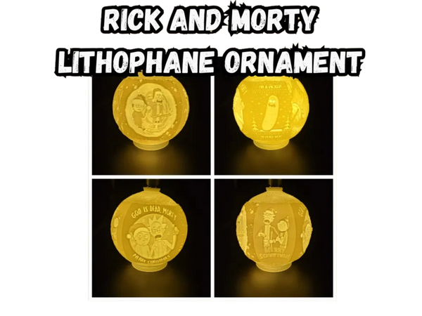 Rick And Morty Lithophane Christmas Ornament