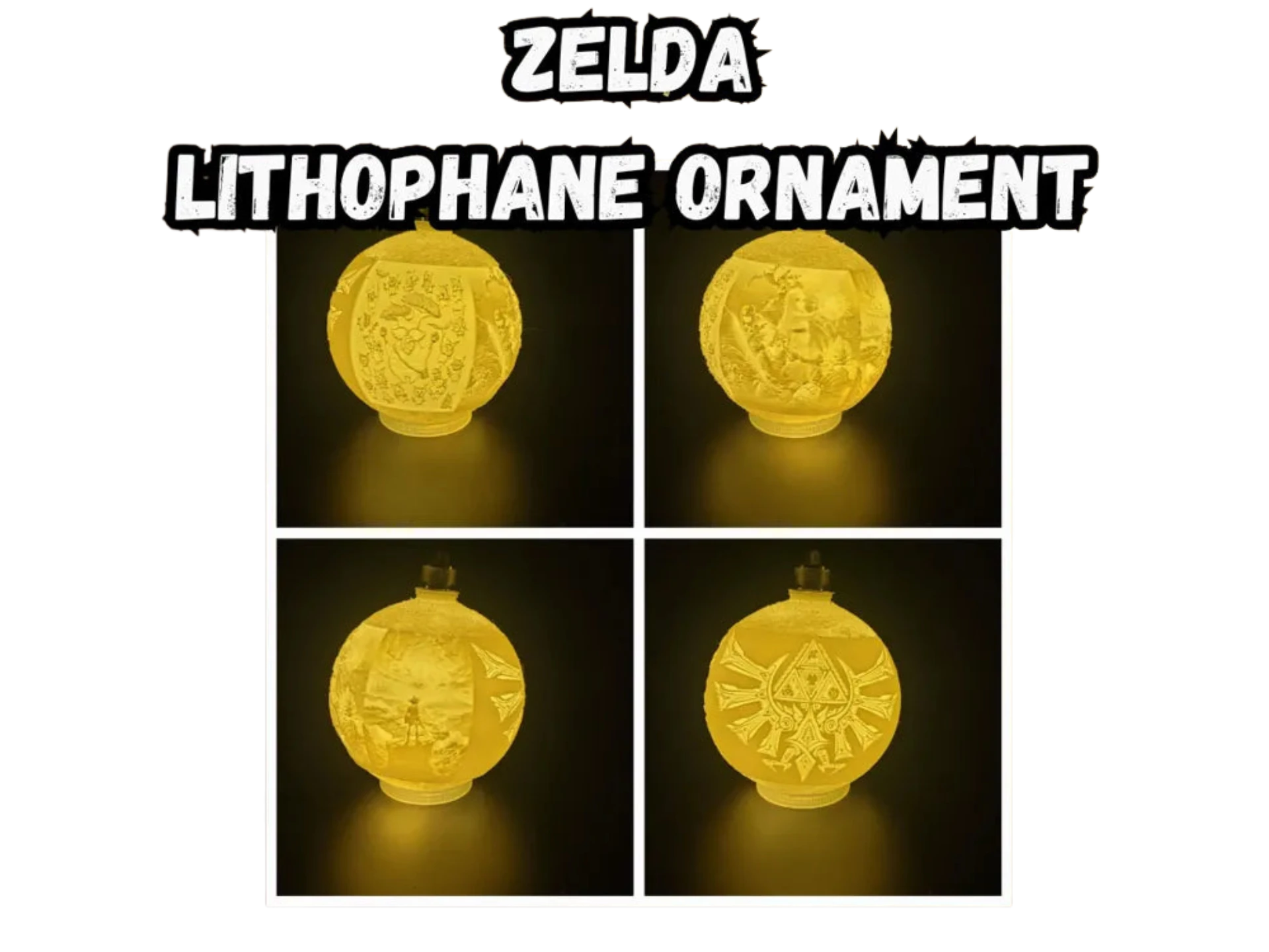 Zelda Lithophane Christmas Ornament