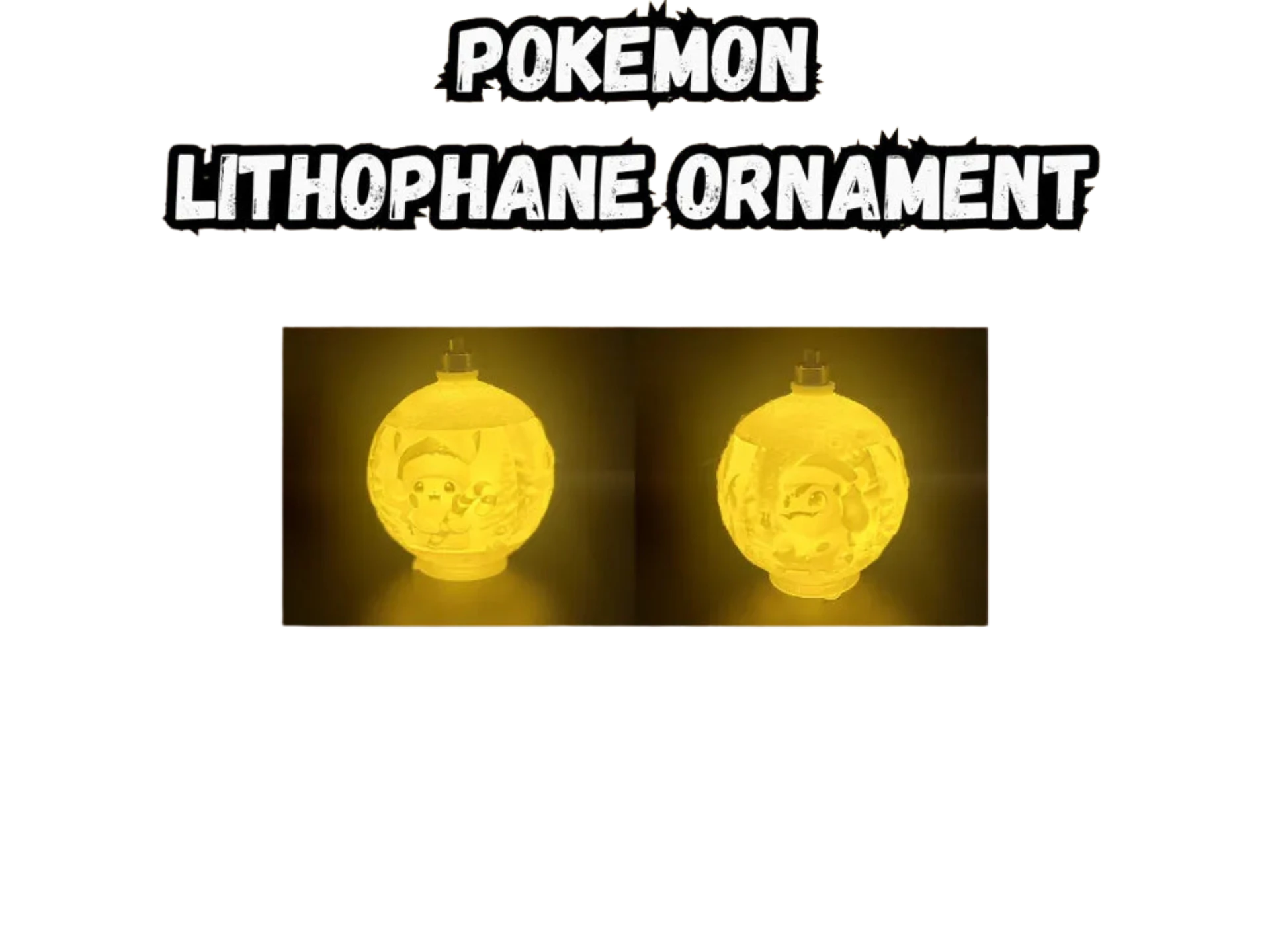 Pokemon Lithophane Christmas Ornament