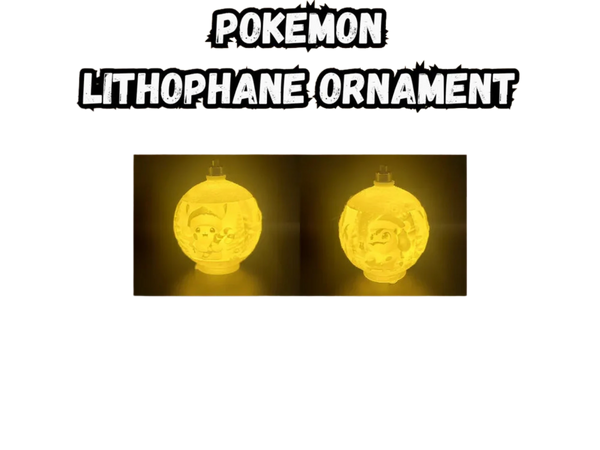 Pokemon Lithophane Christmas Ornament