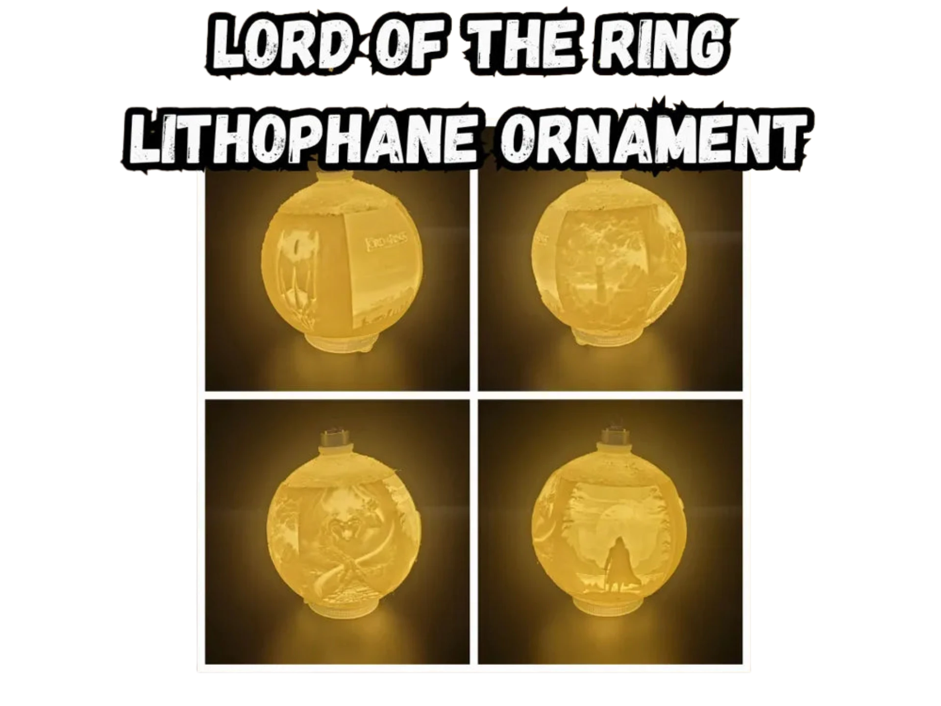 Lord Of The Ring Lithophane Christmas Ornament