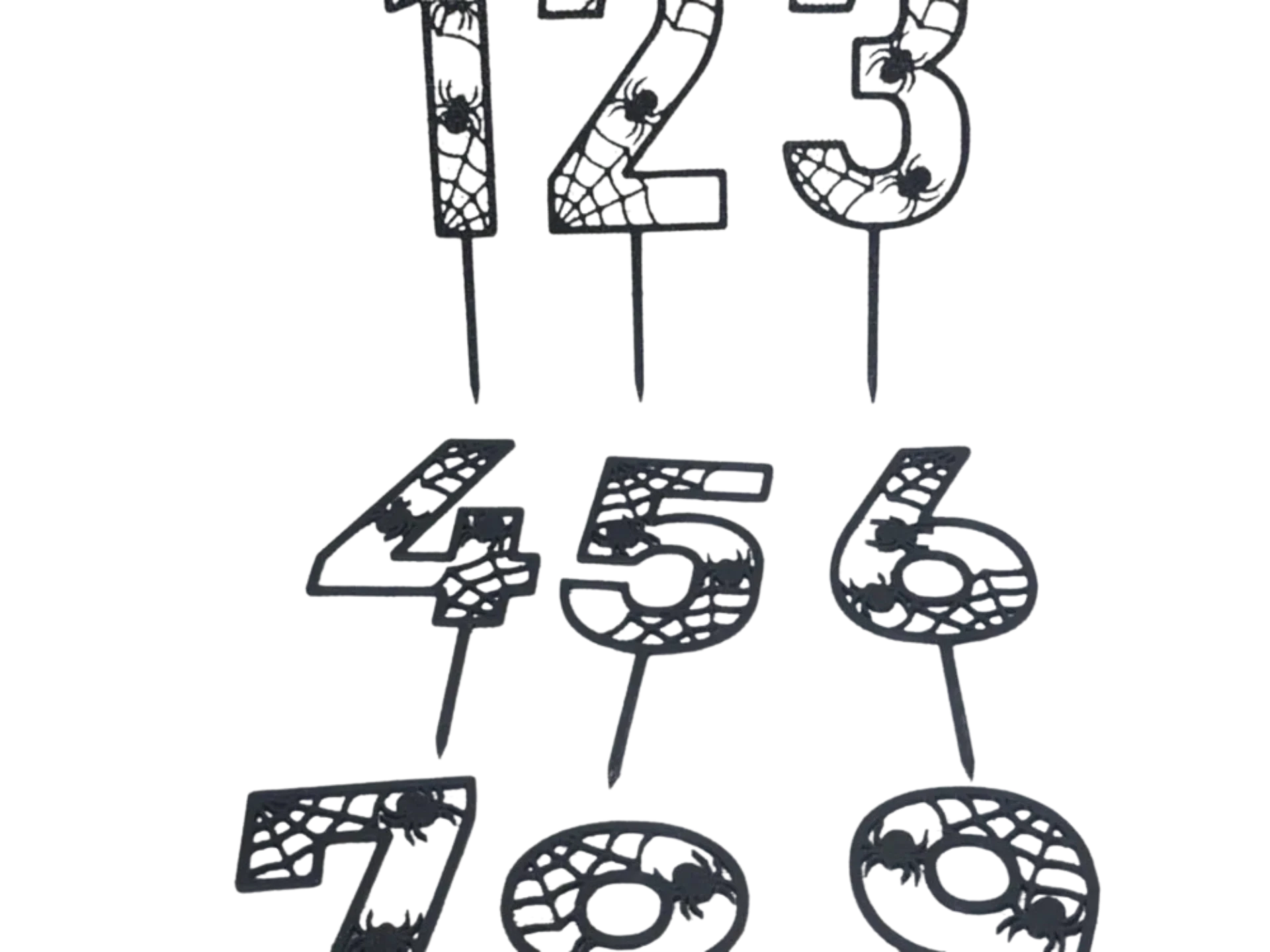 1 to 9  halloween cake toppers
