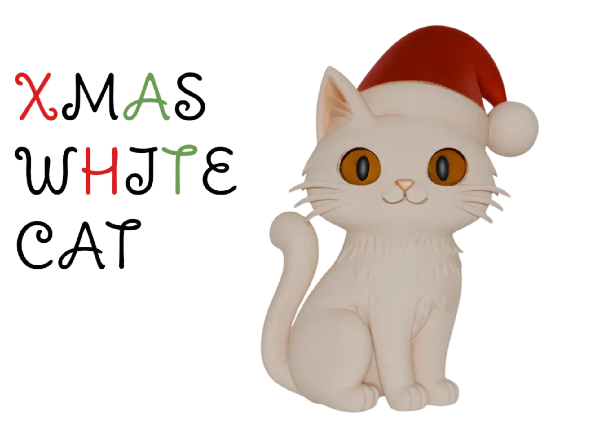Xmas white cat
